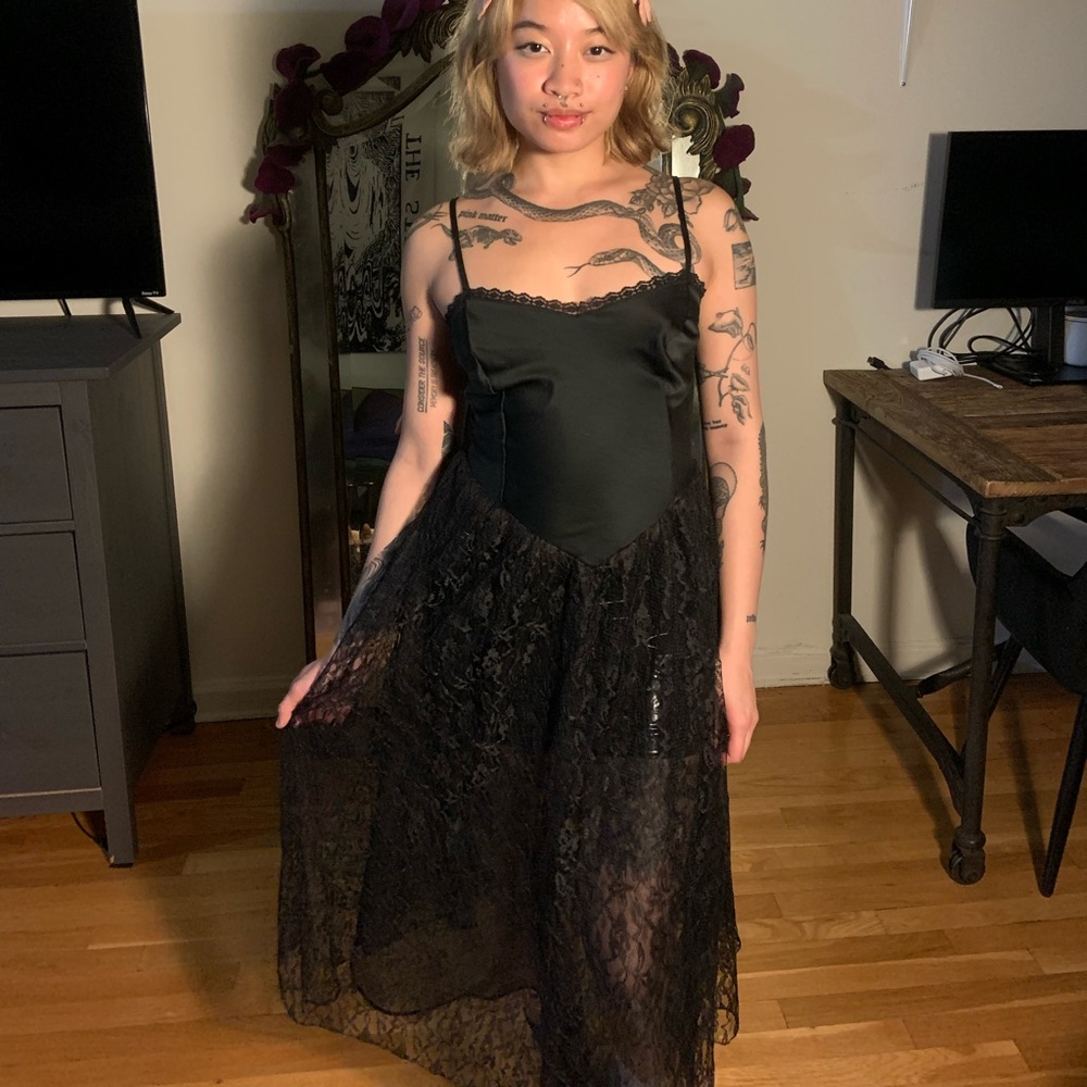 Lace slip dress